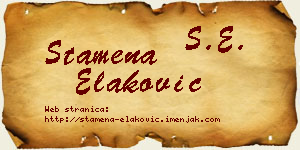 Stamena Elaković vizit kartica